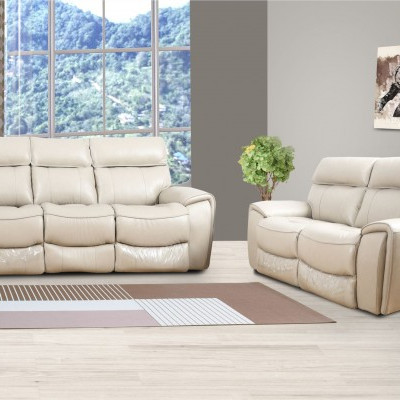 VOUGHAN RECLINER SOFA (3RRE+2RE) (INCLUDES 4 ELECTRIC RECLINERS) (GENUINE LEATHER)