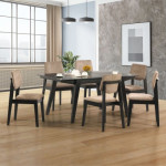 ATLANTA 7 PIECE DINING SET ( (BLACK)