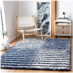 SHAGGY DARK BLUE and WHITE COLOUR MICROFIBER RUGS