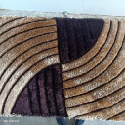 SHAGGY DARK BROWN and GREY COLOUR MICROFIBER RUGS