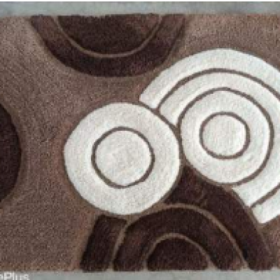 SHAGGY DARK BROWN and WHITE COLOUR MICROFIBER RUGS
