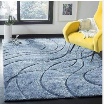 SHAGGY SKY BLUE COLOUR MICROFIBER RUGS
