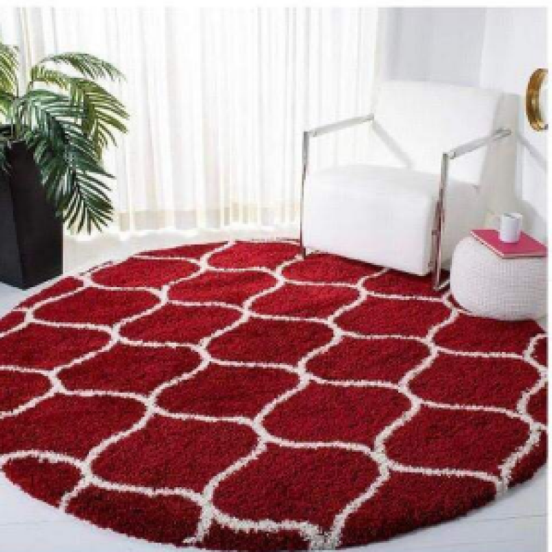 SHAGGY RED COLOUR MICROFIBER RUGS