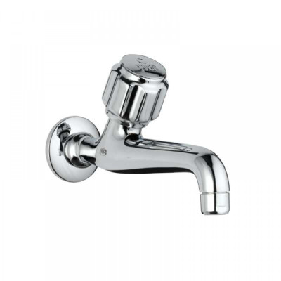 Essco Long Body Bib Cock with Wall Flange and Aerator
