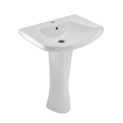 JAQUAR WALL HUNG BASIN WITH FULL PEDESTAL LYS-WHT-38801