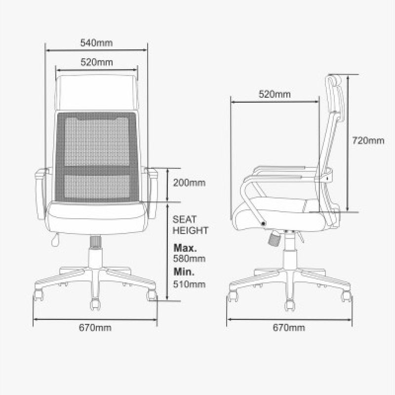 HIGH BACK CHAIR OCH 039 (BLACK)